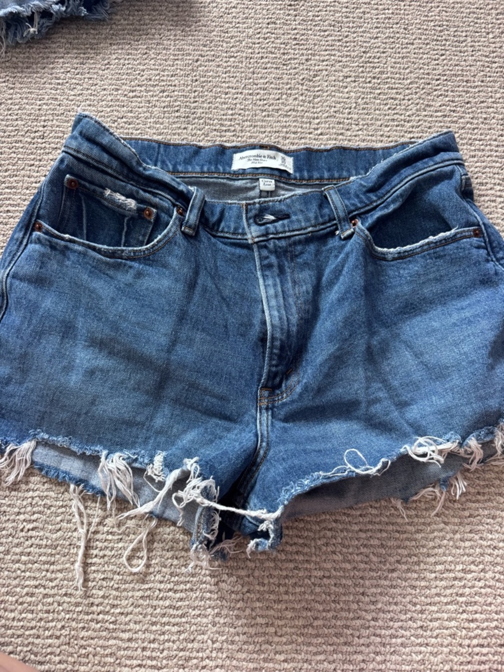 Abercrombie & Fitch Distressed Blue Denim Cutoff Shorts